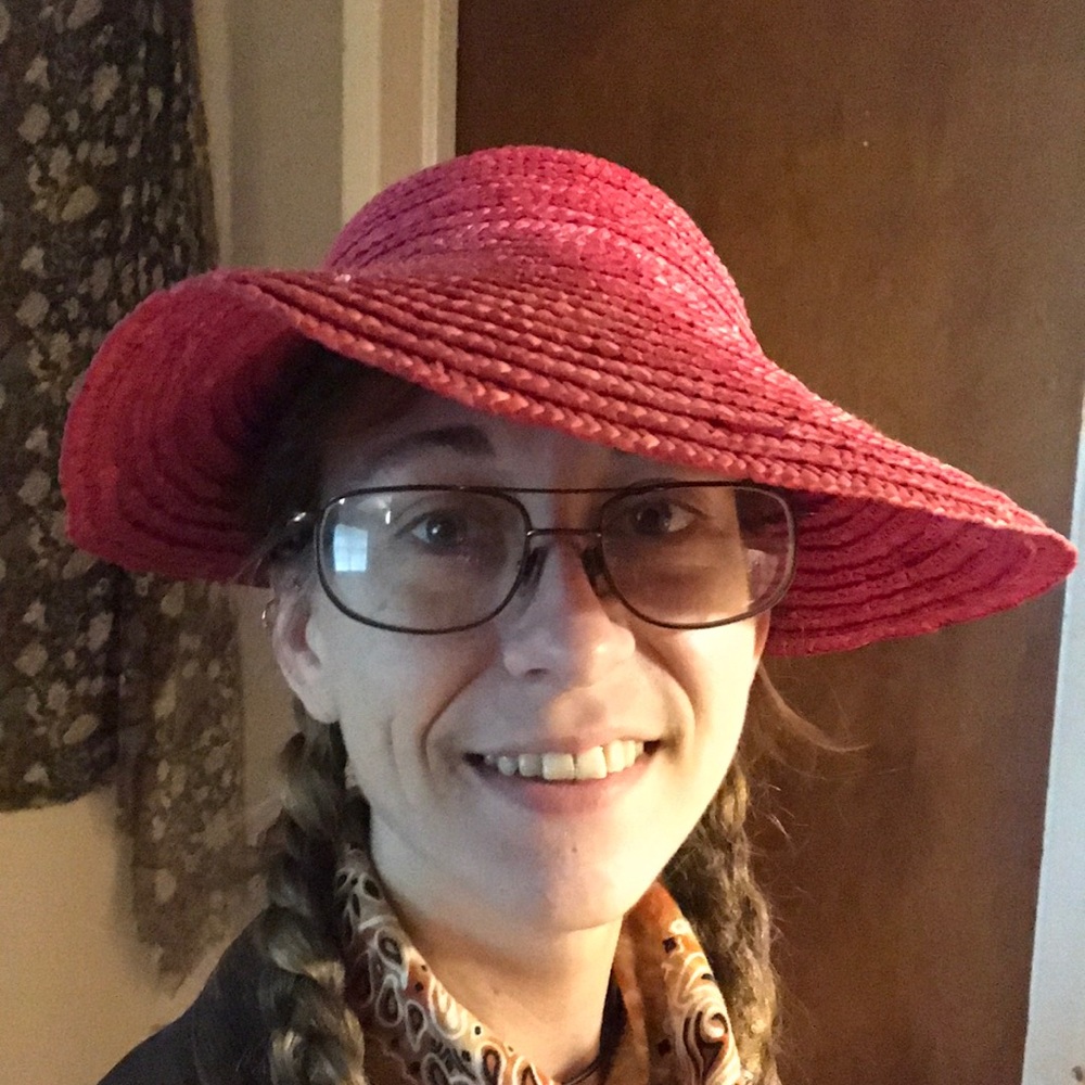 Arlin Vintage Pink Straw Hat with Straw Bow!